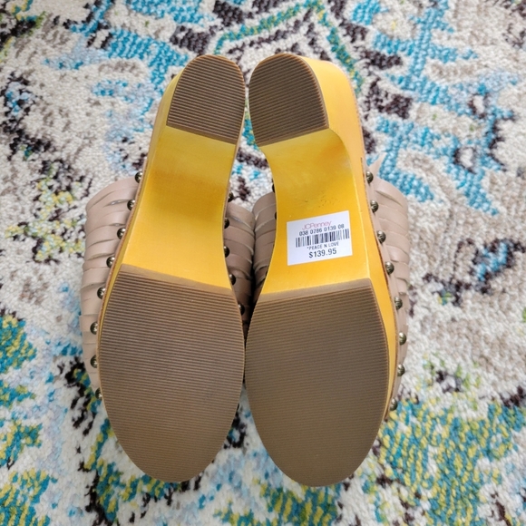 NWT Dingo 100% Leather Tan Woven Platform Women's Summer Heels, Size 9.5 - Picture 9 of 10